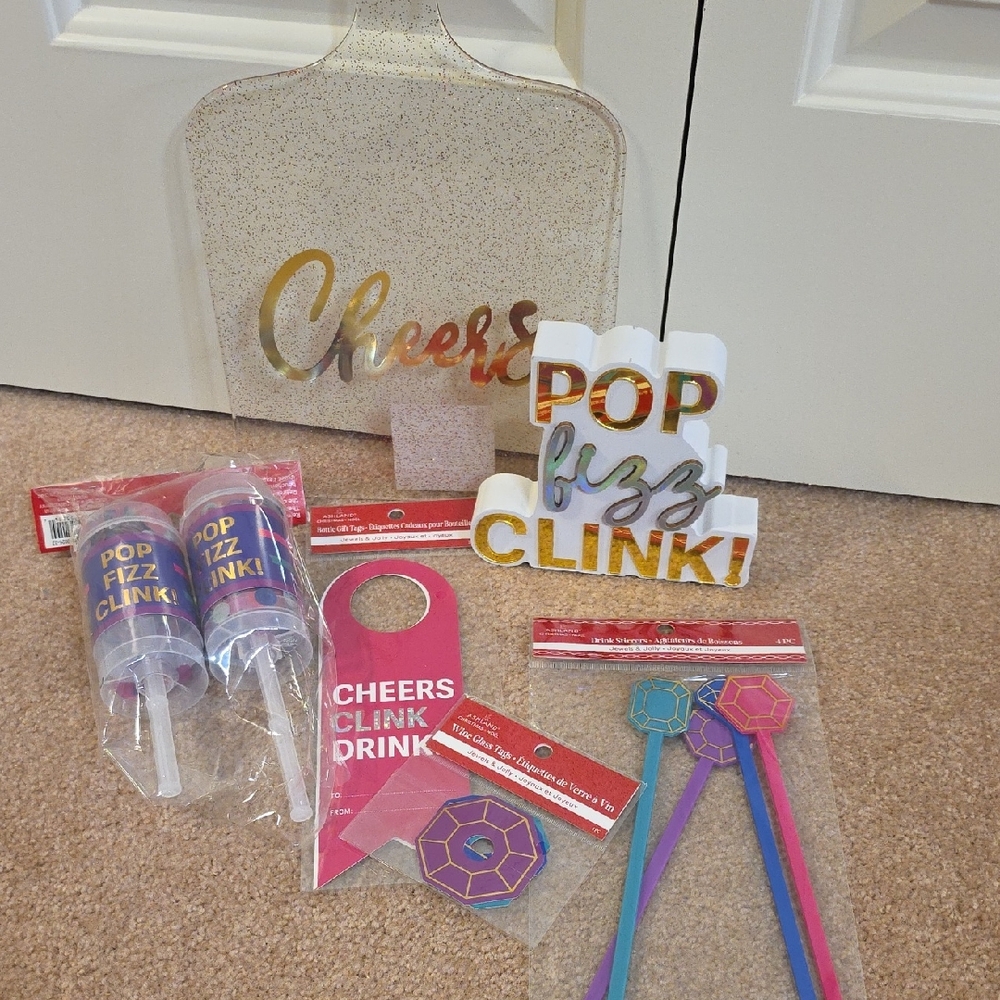 Ashland Gold Glitter 'Cheers' & 'Pop Fizz Clink' Party Décor Set